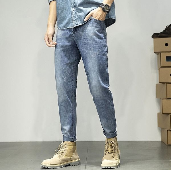 nxauy spring autumn men's slim fit work feet new versatile loose straight fashion capris small clothes long pants tube brand work cloth, Blue
nxauy spring autumn men's slim fit work feet new versatile loose straight fashion capris small clothes long pants tube brand work cloth, Blue