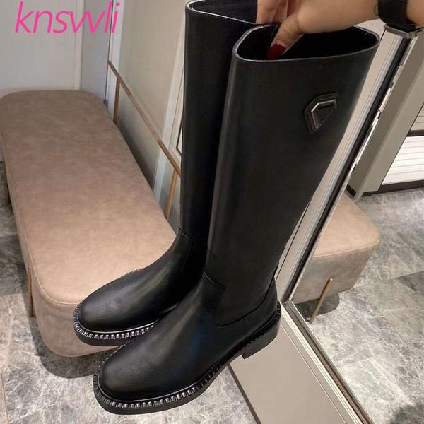 black knee high knight boots women round toe leather motorcycle boots woman metal triangle decoration flat for women
black knee high knight boots women round toe leather motorcycle boots woman metal triangle decoration flat for women