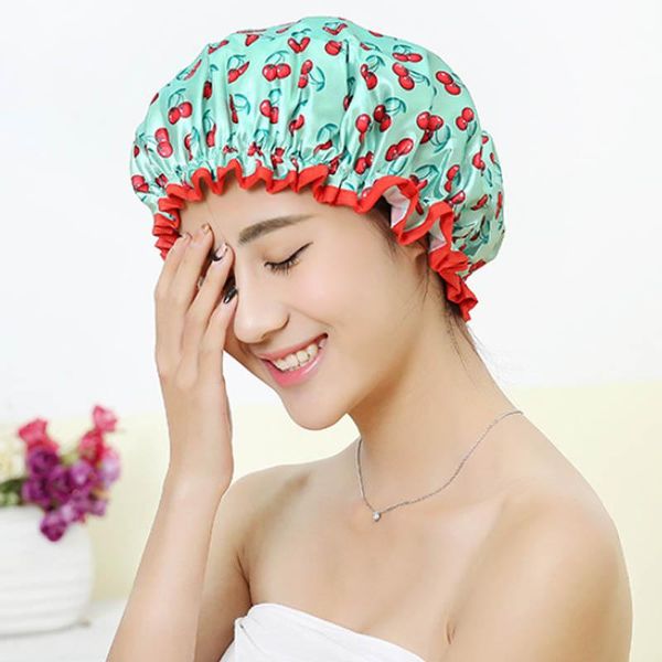 double layer waterproof thick shower cap bathroom accessories elastic band shower hair cover women supplies bath hat 1pcs
double layer waterproof thick shower cap bathroom accessories elastic band shower hair cover women supplies bath hat 1pcs