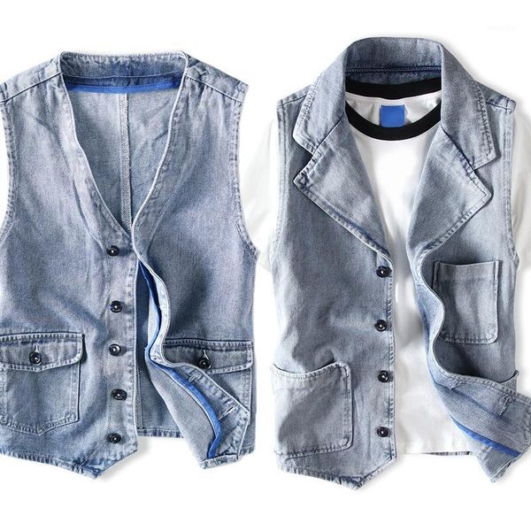 spring autumn fashion men vest newly designer retro blue sleeveless denim jackets men suit coats british style vintage vest1, Black;white
spring autumn fashion men vest newly designer retro blue sleeveless denim jackets men suit coats british style vintage vest1, Black;white