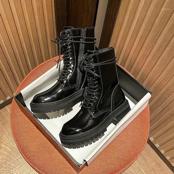 boots 2021 spring female internet celebrity inspired british style lace-up side zipper machine ankle1, Black
boots 2021 spring female internet celebrity inspired british style lace-up side zipper machine ankle1, Black