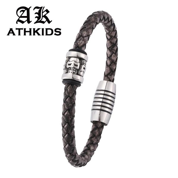 charm bracelets vintage men gray braid genuine leather bracelet man stainless steel magnetic clasps fashion jewelry gift pd0197, Golden;silver
charm bracelets vintage men gray braid genuine leather bracelet man stainless steel magnetic clasps fashion jewelry gift pd0197, Golden;silver