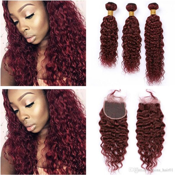 wet and wavy human hair bundles and closure wine red weaves water wave 99j burgundy virgin brazilian hair wefts with lace closure 4x4, Black;brown
wet and wavy human hair bundles and closure wine red weaves water wave 99j burgundy virgin brazilian hair wefts with lace closure 4x4, Black;brown