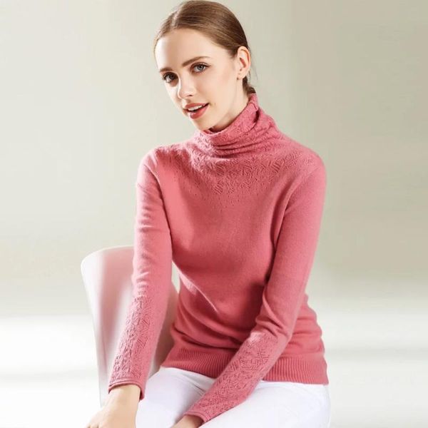 cashmere sweater women's wool sweater turtleneck women's hollow knit with a bottoming shirt 2021 autumn and winter, White;black
cashmere sweater women's wool sweater turtleneck women's hollow knit with a bottoming shirt 2021 autumn and winter, White;black