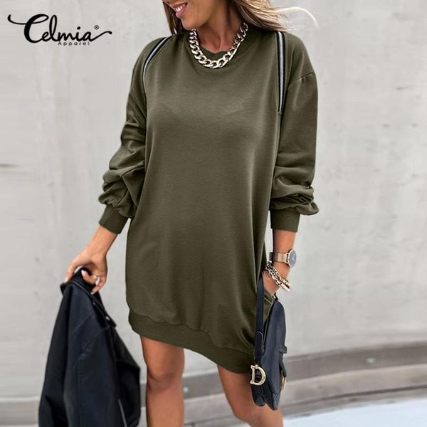 autumn long sleeve women's sweatshirt dress 2021 celmia fashion backless zipper vintage vestidos robe casual party dresses, Black;gray
autumn long sleeve women's sweatshirt dress 2021 celmia fashion backless zipper vintage vestidos robe casual party dresses, Black;gray
