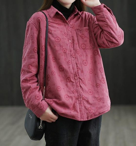women's blouses & shirts autumn winter retro women flowers embroidery tees pocket turn-down collar single breasted cotton female, White
women's blouses & shirts autumn winter retro women flowers embroidery tees pocket turn-down collar single breasted cotton female, White