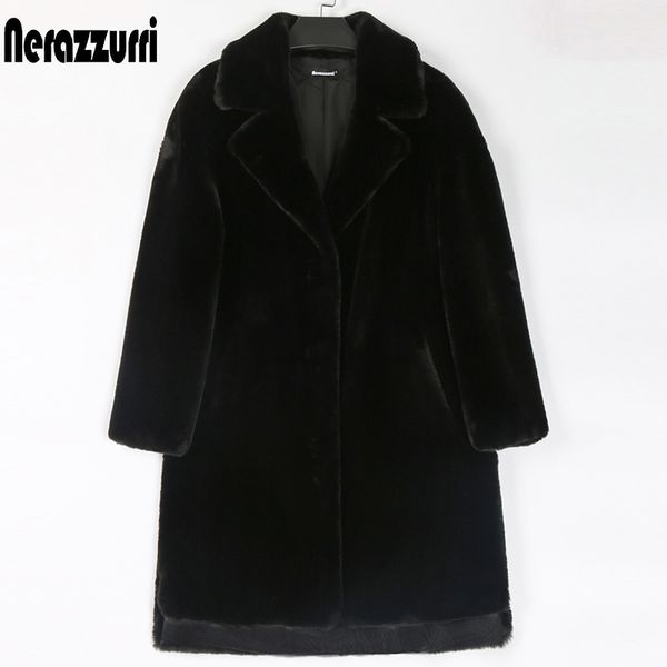 nerazzurri high low faux fur jacket women lapel drop shoulder black winter clothes women warm rabbit fur coats for women 201016
nerazzurri high low faux fur jacket women lapel drop shoulder black winter clothes women warm rabbit fur coats for women 201016