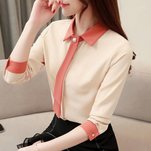 s-3xl 2019 spring summer women blouse shirt long sleeve turn-down callor patchwork office blouses casual chiffon blusas shirts1, White
s-3xl 2019 spring summer women blouse shirt long sleeve turn-down callor patchwork office blouses casual chiffon blusas shirts1, White