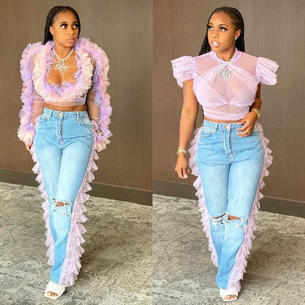 panelled womens jeans skinny gauze jean long pants girls mid waist fashion casual trousers female clothing, Blue
panelled womens jeans skinny gauze jean long pants girls mid waist fashion casual trousers female clothing, Blue