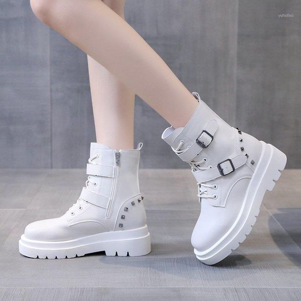 booties for ladies nice women's pu leather rivet buckle motorcycle boots lace up platform boots woman non-slip short1, Black
booties for ladies nice women's pu leather rivet buckle motorcycle boots lace up platform boots woman non-slip short1, Black