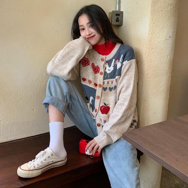 vintage casual loose love cardigan sweater women's sweaters japanese kawaii ulzzang female korean harajuku clothing for women, White
vintage casual loose love cardigan sweater women's sweaters japanese kawaii ulzzang female korean harajuku clothing for women, White