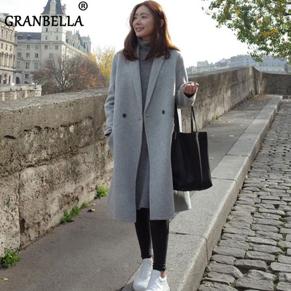 new autumn women long coats female faux warm woolen overcoat style casual loose double breasted outwear, Black
new autumn women long coats female faux warm woolen overcoat style casual loose double breasted outwear, Black