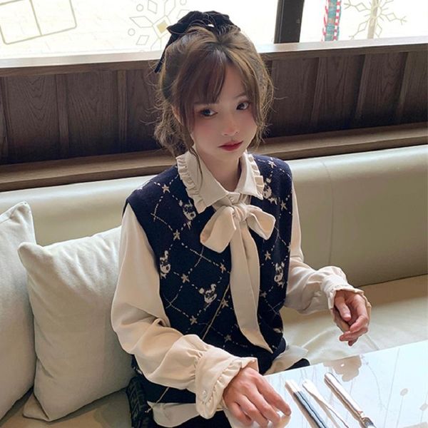 women's vests women vest sweater 2021 fashion knitted loose vintage female waistcoat chic oversize clothes outfit, Black;white
women's vests women vest sweater 2021 fashion knitted loose vintage female waistcoat chic oversize clothes outfit, Black;white