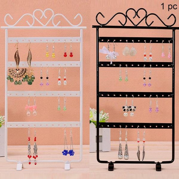 earrings holder hanging universal jewelry display stand storage protective standing 48 hole stable iron art space saving, Pink;blue