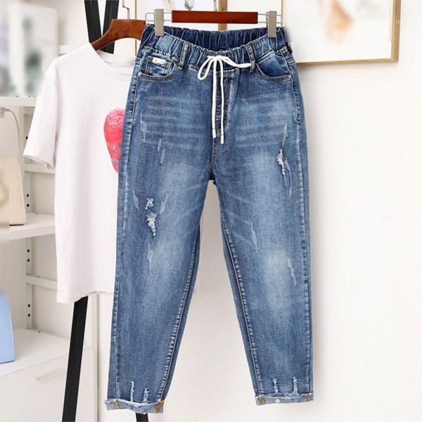 women fall elastic waist lace up jeans washed ladies high waist casual denim trousers boyfriend plus size jean harem pants1, Blue
women fall elastic waist lace up jeans washed ladies high waist casual denim trousers boyfriend plus size jean harem pants1, Blue