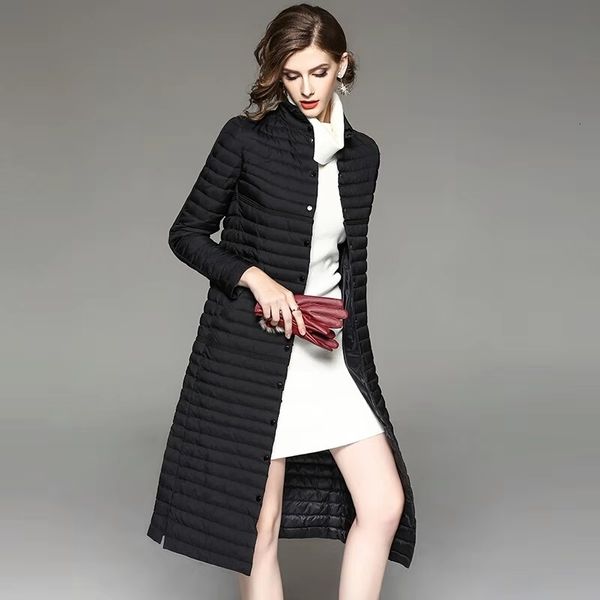 women winter long down coat luxury designer light 90% white duck down filled jacket womens stripes gray black coats
women winter long down coat luxury designer light 90% white duck down filled jacket womens stripes gray black coats