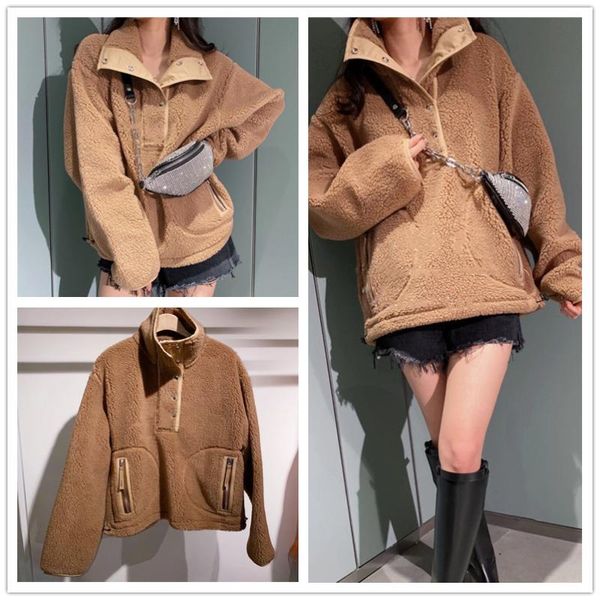 women's fur & faux women warm woolen coat lady loose casual long sleeve outwear pullover female furry jumpers with pockets 2021, Black
women's fur & faux women warm woolen coat lady loose casual long sleeve outwear pullover female furry jumpers with pockets 2021, Black
