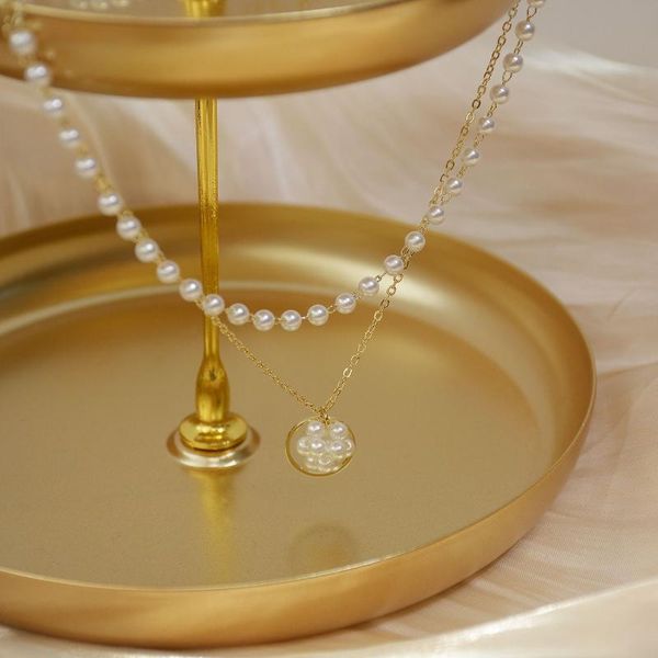 slender double-layer pearl french pendant with femininity and long neck net red ins clavicle chain ladies short necklace, Silver
slender double-layer pearl french pendant with femininity and long neck net red ins clavicle chain ladies short necklace, Silver