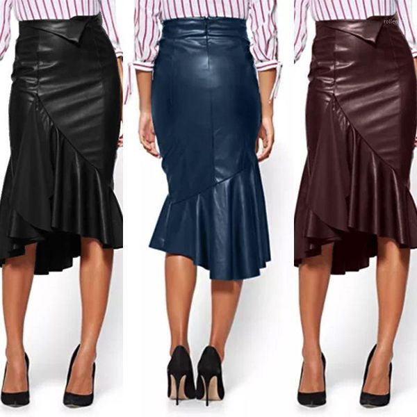 plus size women's ruffle sundress 2020 zanzea fashion pu leather skirts spring casual asymmetrical skirts female high waist robe1, Black
plus size women's ruffle sundress 2020 zanzea fashion pu leather skirts spring casual asymmetrical skirts female high waist robe1, Black