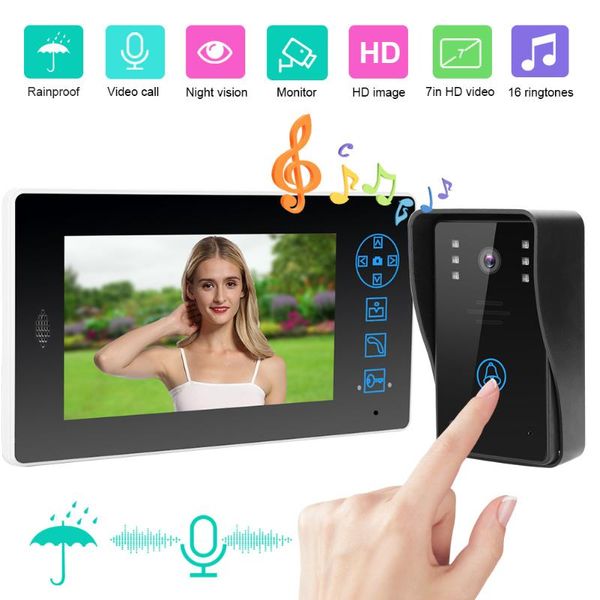 doorbell camera 7in tft 2.4g wireless video doorbell ir night vision intercom rainproof 100v-240v video door phone intercom
doorbell camera 7in tft 2.4g wireless video doorbell ir night vision intercom rainproof 100v-240v video door phone intercom