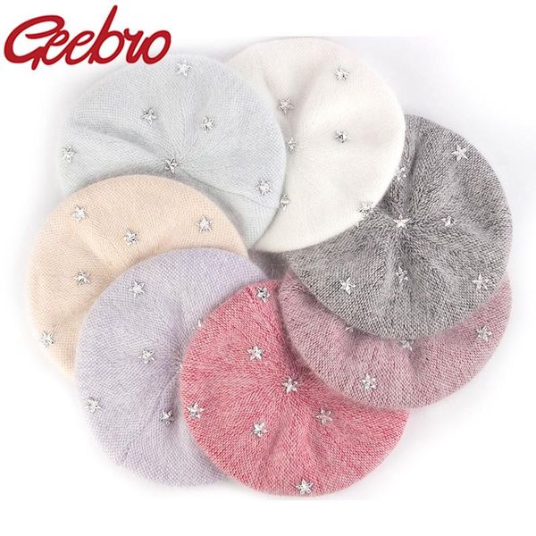 geebro warm beret hat holiday gold sliver stars women beauty berets solid color bonnet caps winter all matched walking hat, Blue;gray
geebro warm beret hat holiday gold sliver stars women beauty berets solid color bonnet caps winter all matched walking hat, Blue;gray
