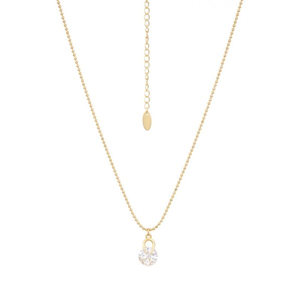 women's solid copper necklace cut zircon gold plated pendant simple accessories, Silver