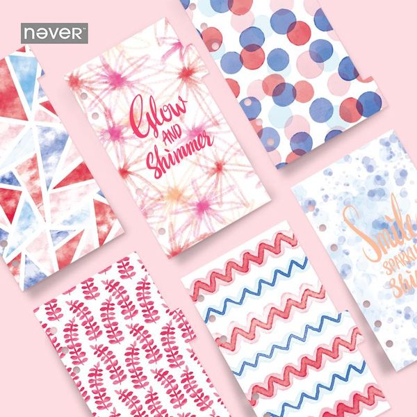 never a6 diy loose leaf separator pages 6 sheets divider planner pages notebook inner, Purple;pink
never a6 diy loose leaf separator pages 6 sheets divider planner pages notebook inner, Purple;pink