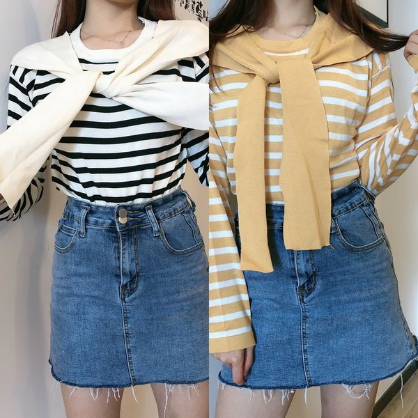 women's knitted thin autumn korean 2020 new graceful ice silk striped shirt shirt tight long sleeve 8g2iw, White;black
women's knitted thin autumn korean 2020 new graceful ice silk striped shirt shirt tight long sleeve 8g2iw, White;black