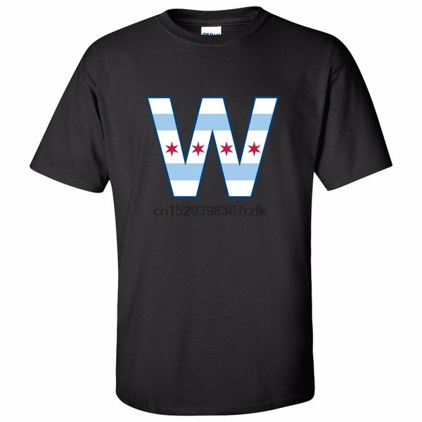 chicago flag w t-shirt cubs baseball tee sport hooded sweatshirt hoodie