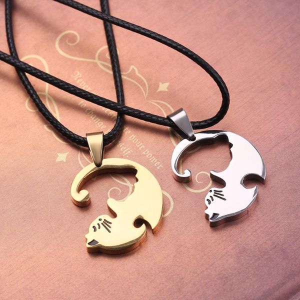 chains couple heart necklace cute cartoon cat pendant simple personality jewelry gift for girl boys@88, Silver
chains couple heart necklace cute cartoon cat pendant simple personality jewelry gift for girl boys@88, Silver