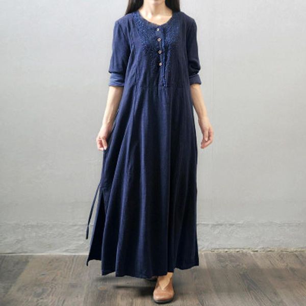 casual dresses 2021 autumn winter women vintage vestido loose maxi long dress cotton linen sleeve solid womens clothing plus size, Black;gray
casual dresses 2021 autumn winter women vintage vestido loose maxi long dress cotton linen sleeve solid womens clothing plus size, Black;gray