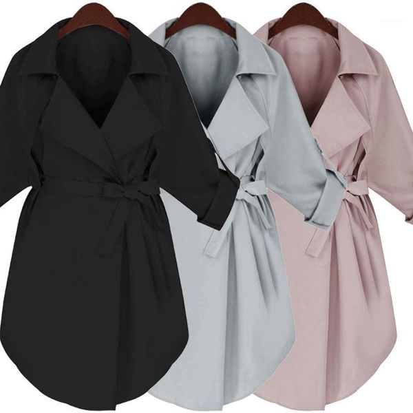 womens autumn winter big code loose coat lapel medium length fund lady windbreaker1, Tan;black
womens autumn winter big code loose coat lapel medium length fund lady windbreaker1, Tan;black
