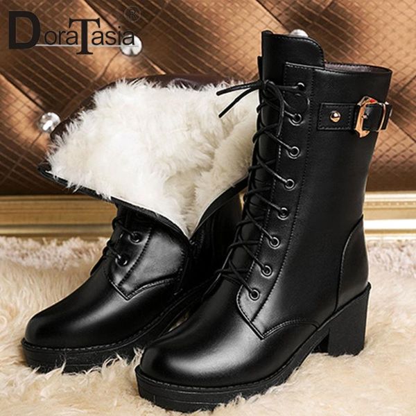 doratasia brand new women's genuine leather boots ladies chunky heels genuine wool snow boots winter warm fur shoes woman, Black
doratasia brand new women's genuine leather boots ladies chunky heels genuine wool snow boots winter warm fur shoes woman, Black