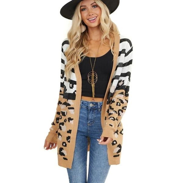 women ladies autumn winter long sleeve loose sweater jackets casual leopard striped cardigans comfortable coats, White;black
women ladies autumn winter long sleeve loose sweater jackets casual leopard striped cardigans comfortable coats, White;black