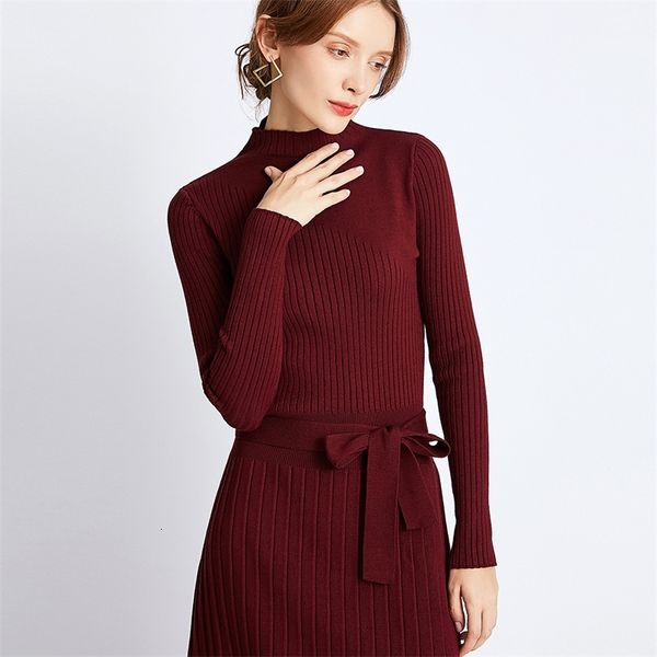 turtleneck long women 2020 autumn winter warm dress with sashes a line knitted pullover sweater dresses pull femme e681, White
turtleneck long women 2020 autumn winter warm dress with sashes a line knitted pullover sweater dresses pull femme e681, White
