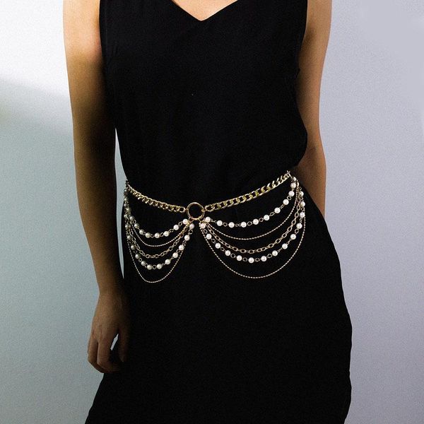 women metal imitation pearl waist chain luxury party dress jewelry chain strap gold white multilayer chains belt ceinture femme, Black;brown
women metal imitation pearl waist chain luxury party dress jewelry chain strap gold white multilayer chains belt ceinture femme, Black;brown