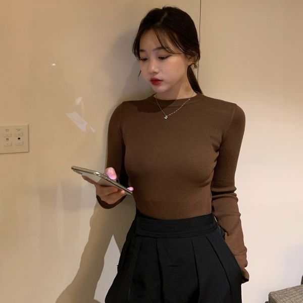 2020 autumn new korean slim long sleeve bottoming versatile solid color round neck pullover sweater for women
2020 autumn new korean slim long sleeve bottoming versatile solid color round neck pullover sweater for women