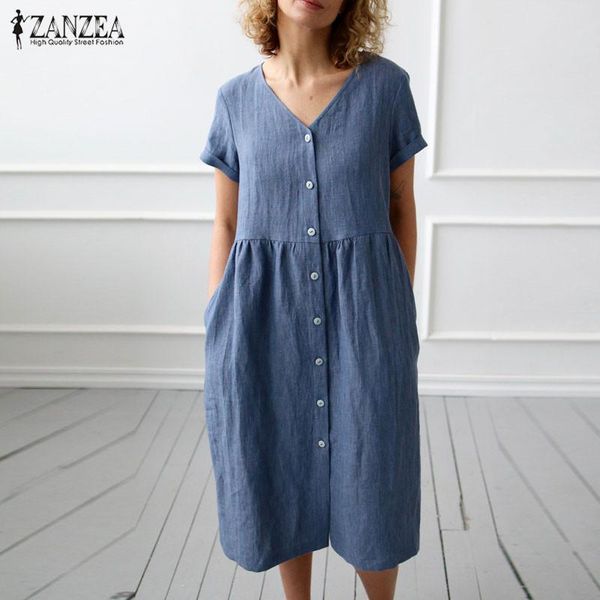 zanzea 2020 summer dress women casual long shirts vestidos short sleeve pockets sundress buttons down mid calf dresses plus size, Black;gray
zanzea 2020 summer dress women casual long shirts vestidos short sleeve pockets sundress buttons down mid calf dresses plus size, Black;gray