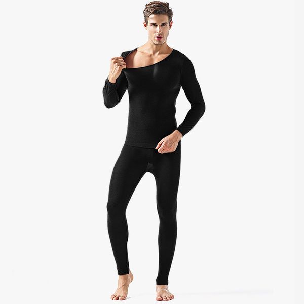 winter men thermal underwear set ultrathin heat long johns high elastic warm suit size, Black;white
winter men thermal underwear set ultrathin heat long johns high elastic warm suit size, Black;white