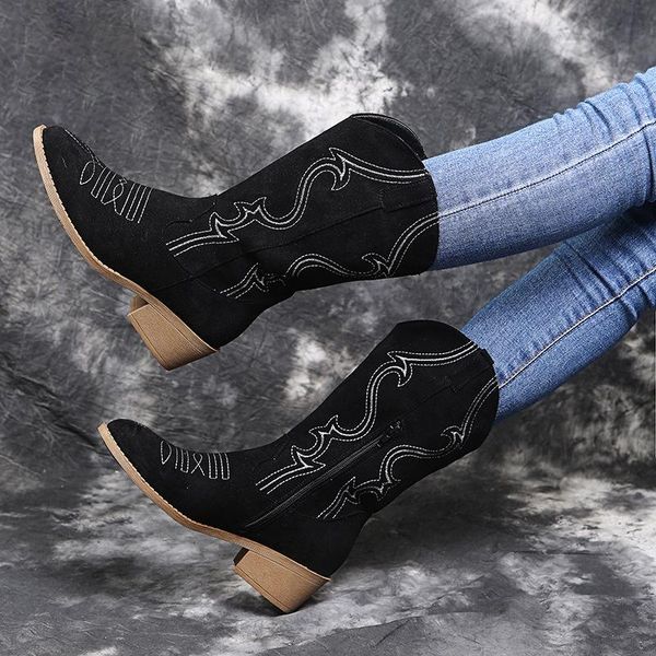 women's embordiery mid calf boots flock zip shoes woman warm plush comfortable boots winter ladies party stylish pumps plus size, Black
women's embordiery mid calf boots flock zip shoes woman warm plush comfortable boots winter ladies party stylish pumps plus size, Black