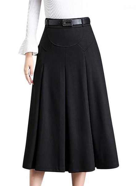 autumn winter womens wool skirt solid color high waist fashion casual a-line pleated elegant mid-calf long skirt with belt1, Black
autumn winter womens wool skirt solid color high waist fashion casual a-line pleated elegant mid-calf long skirt with belt1, Black