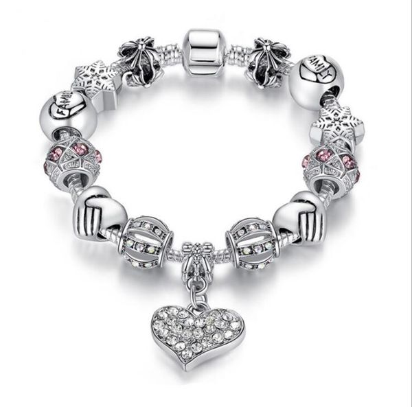 european and american silver bracelet ladies snowflake love diy beaded bracelet women alloy jewelry gd882, Black
european and american silver bracelet ladies snowflake love diy beaded bracelet women alloy jewelry gd882, Black