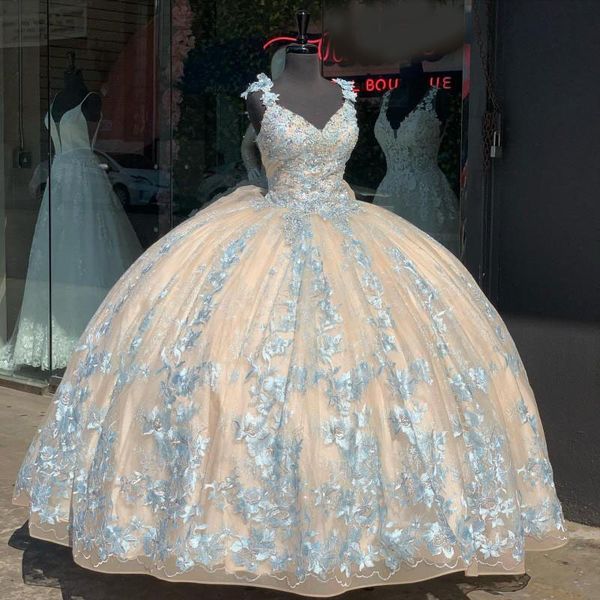 real image blue and champagne quinceanera dress ball gown 3d flowers flroal applique sweetheart lace-up sweet 16 dress ball gown prom long, Blue;red
real image blue and champagne quinceanera dress ball gown 3d flowers flroal applique sweetheart lace-up sweet 16 dress ball gown prom long, Blue;red