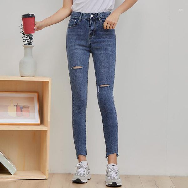 hole jeans high waist stretch denim feet pants 2020 spring was thin and hip but comfortable pencil pants women washed cotton1, Blue
hole jeans high waist stretch denim feet pants 2020 spring was thin and hip but comfortable pencil pants women washed cotton1, Blue