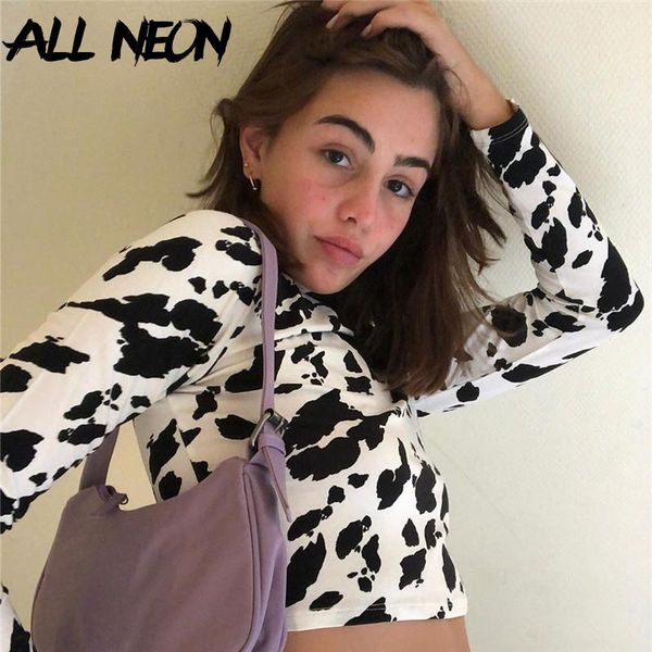 allneon y2k fashion autumn women stand collar cow print t-shirts e-girl vintage long sleeve crop 90s streetwear casual tee, White
allneon y2k fashion autumn women stand collar cow print t-shirts e-girl vintage long sleeve crop 90s streetwear casual tee, White