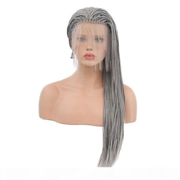 braided wigs heat resistant fiber siver grey long synthetic braided lace front wigs for women wig with baby hair, Black
braided wigs heat resistant fiber siver grey long synthetic braided lace front wigs for women wig with baby hair, Black