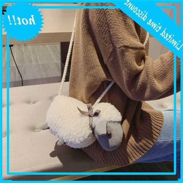 women cartoon sheep pluck shoulder bag crossbody cups satchel purse a69c