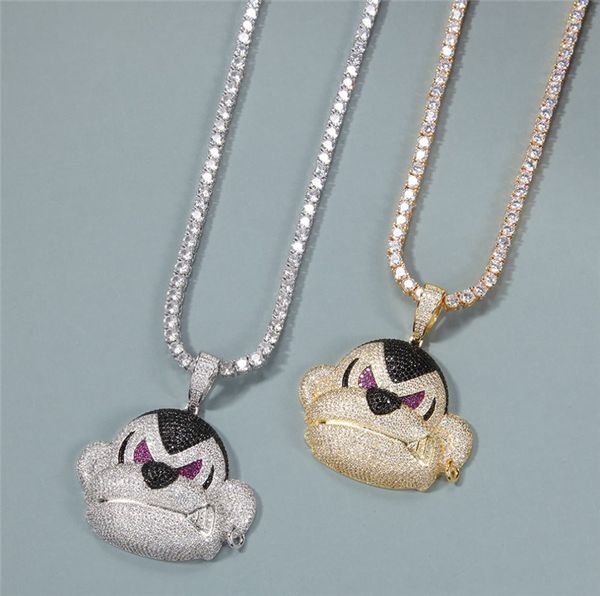 new fashion cool mens hip hop necklace gold plated bling cz chimpanzee pendant necklace with rope chain necklace rapper accessorie, Silver
new fashion cool mens hip hop necklace gold plated bling cz chimpanzee pendant necklace with rope chain necklace rapper accessorie, Silver