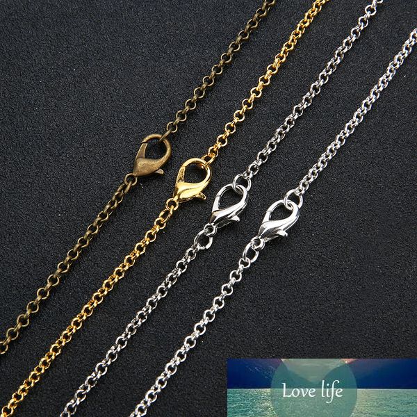 10pcs/lot gold antique bronze color 3mm round link chain necklace with lobster clasp 60cm fit diy jewelry making findings, Silver
10pcs/lot gold antique bronze color 3mm round link chain necklace with lobster clasp 60cm fit diy jewelry making findings, Silver