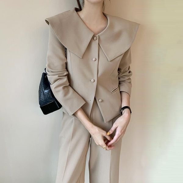 women's two piece pants korean autumn short coat + high waist casual trouser suit 2 set women, White
women's two piece pants korean autumn short coat + high waist casual trouser suit 2 set women, White